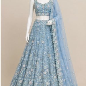 Royal Blue Embellished Lehenga Set